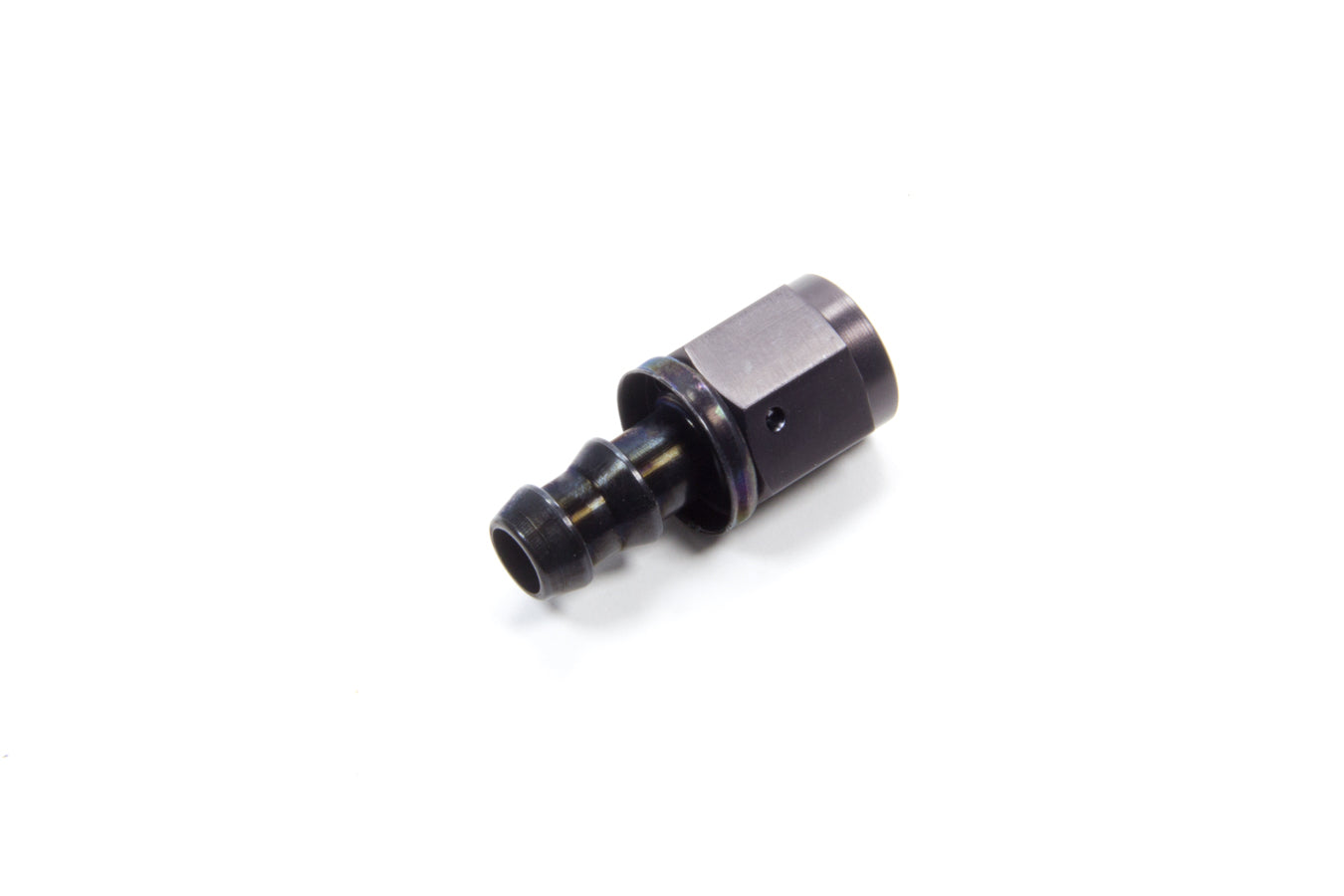 Aeroquip Fitting - Hose End - AQP Socketless - Straight - 6 AN Hose Barb to 6 AN Female - Aluminum - Black Anodized -