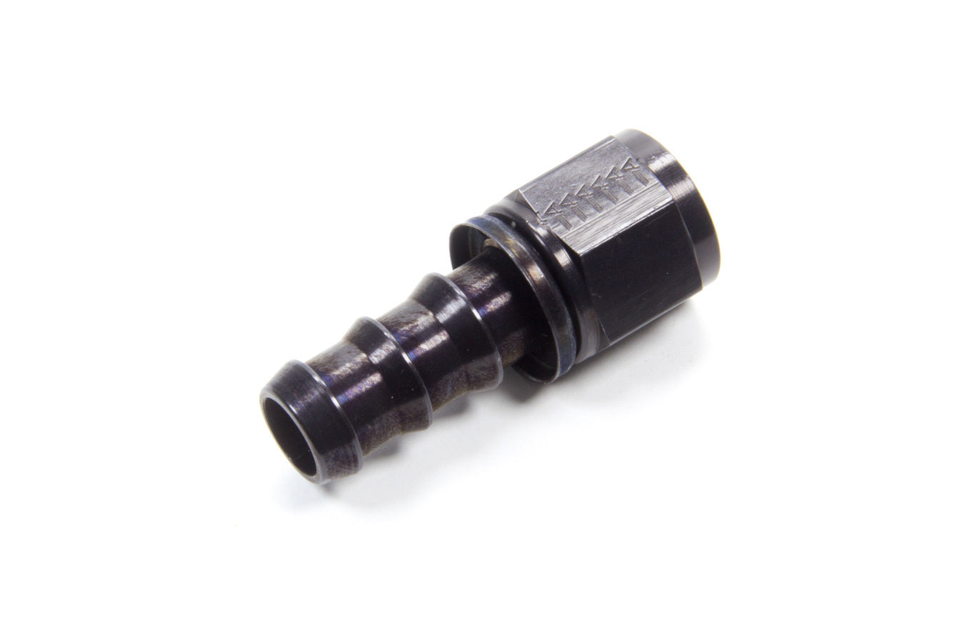 Aeroquip Fitting - Hose End - AQP Socketless - Straight - 10 AN Hose Barb to 10 AN Female - Aluminum - Black Anodized