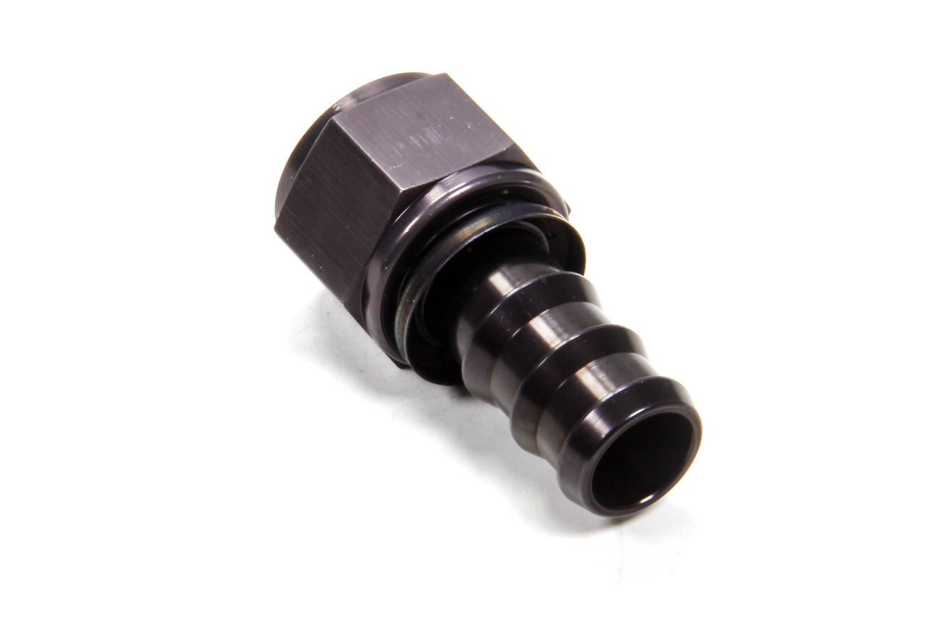 Aeroquip Fitting - Hose End - AQP Socketless - Straight - 12 AN Hose Barb to 12 AN Female - Aluminum - Black Anodized
