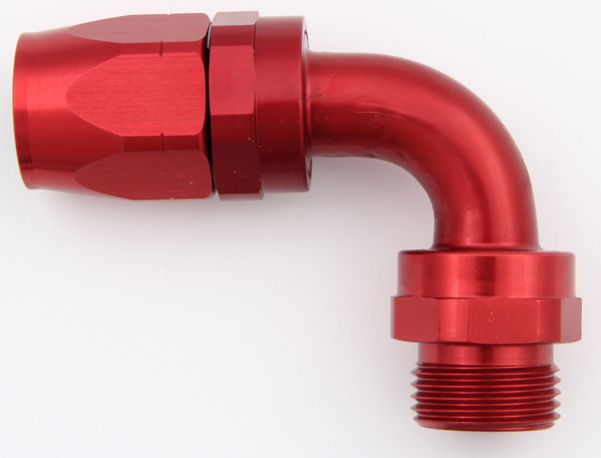 Aeroquip Fitting - Hose End - AQP/Startlite - 90 Degree - 12 AN Hose to 12 AN Male - Swivel - Aluminum - Red Anodized