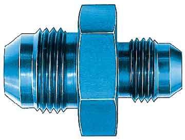 Aeroquip Fitting - Adapter - Straight - 8 AN Male to 6 AN Male - Aluminum - Blue Anodized - Each