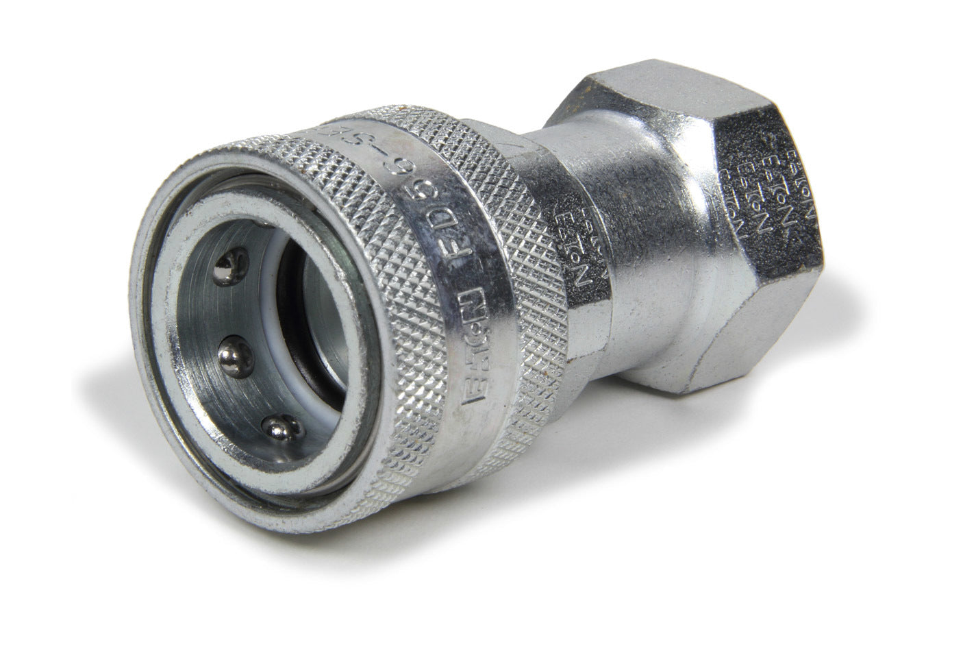 Aeroquip Fitting - Quick Disconnect - Radiator Refill Coupling - Female Half to 1/2 in NPT - Steel - Zinc Plated - Each