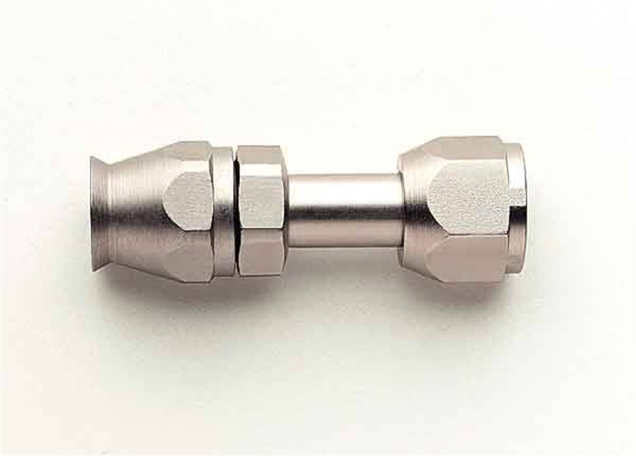 Aeroquip Fitting - Hose End - AC Refrigerant - Straight - 8 AN Hose to 8 AN Female O-Ring - Steel - Nickel Plated - Each