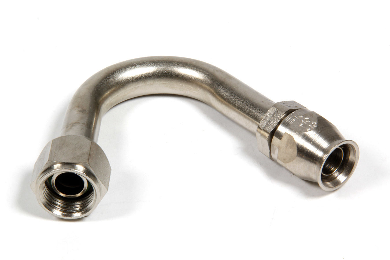 Aeroquip Fitting - Hose End - AC Refrigerant - 135 Degree - 10 AN Hose to 10 AN Female O-Ring - Steel - Nickel Plated