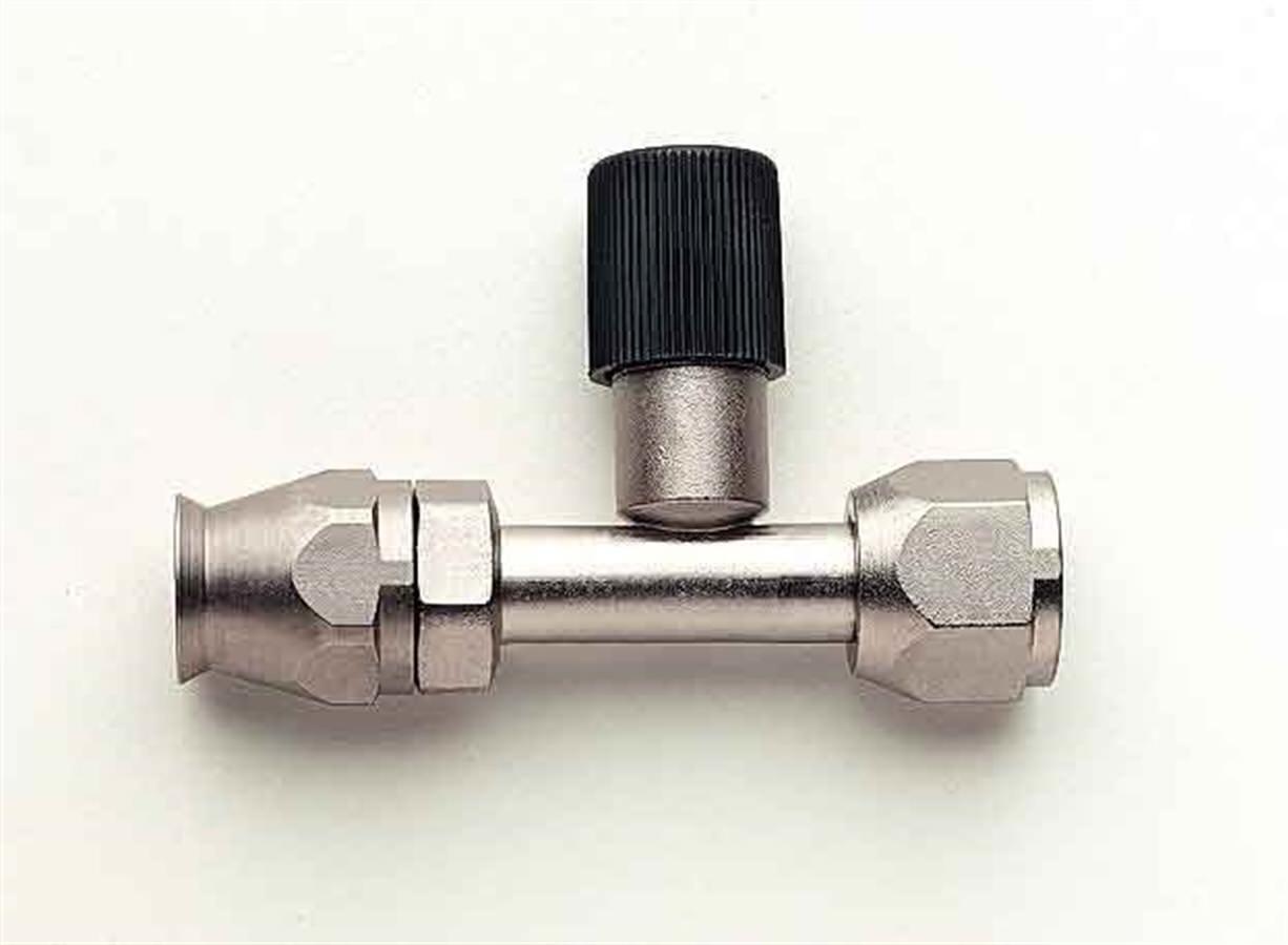 Aeroquip Fitting - Hose End - AC Refrigerant - Straight - 10 AN Hose to 10 AN Female O-Ring - Charge Port - Steel -