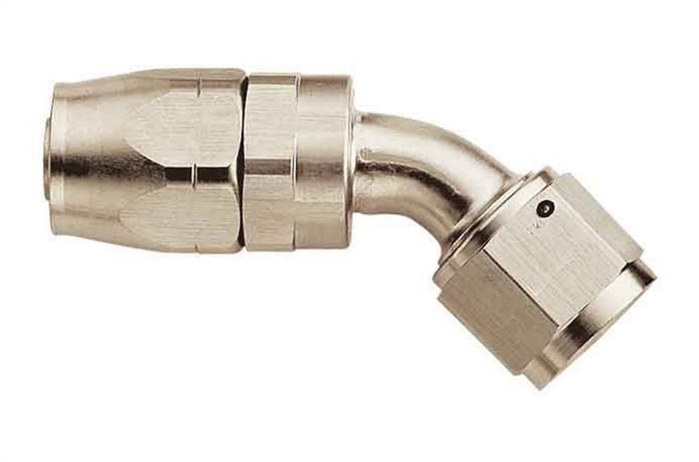 Aeroquip Fitting - Hose End - AQP/Startlite - 45 Degree - 6 AN Hose to 6 AN Female Swivel - Aluminum - Nickel Plated -