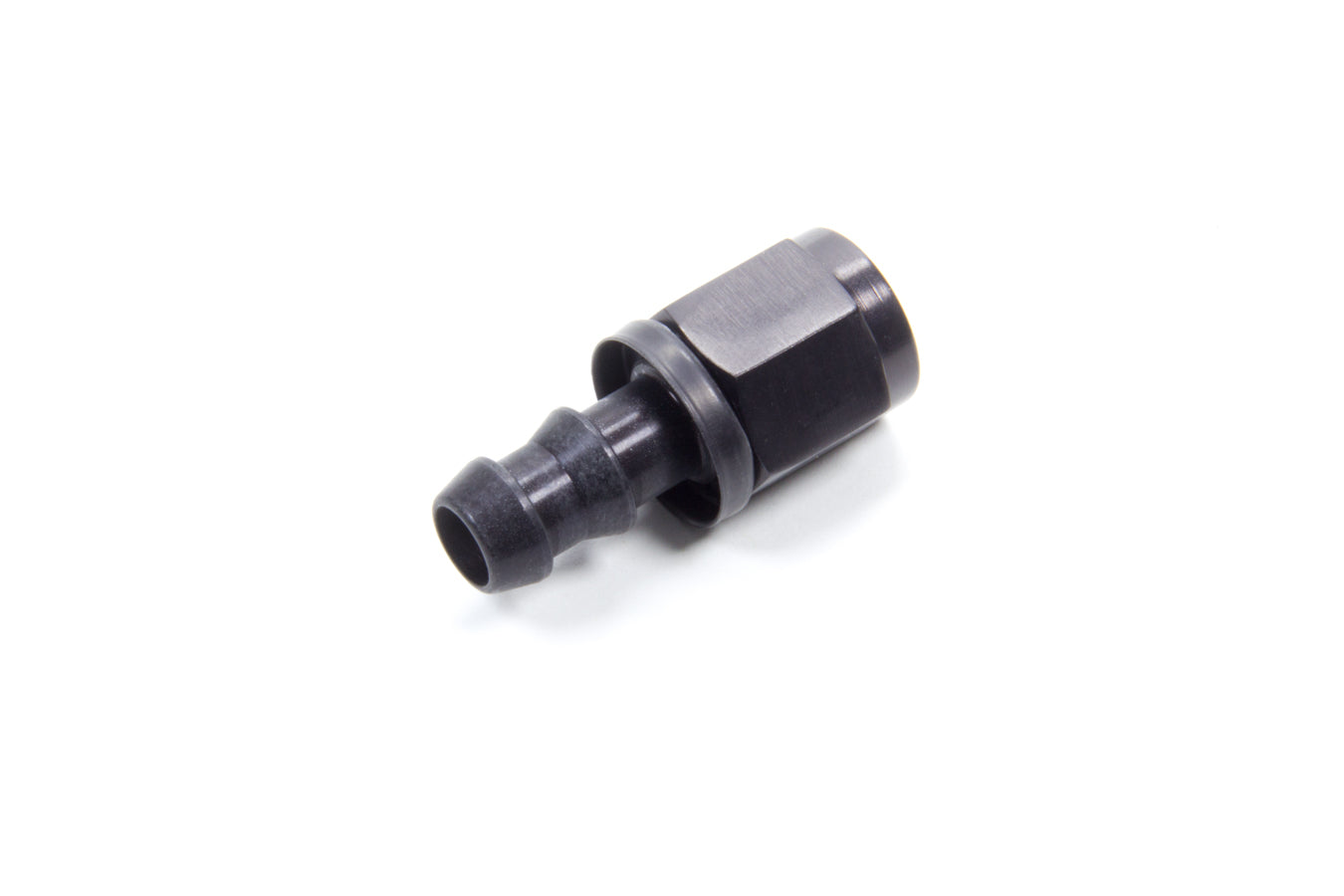 Aeroquip Fitting - Hose End - AQP Socketless - Straight - 6 AN Hose Barb to 6 AN Female - Aluminum - Black Anodized -