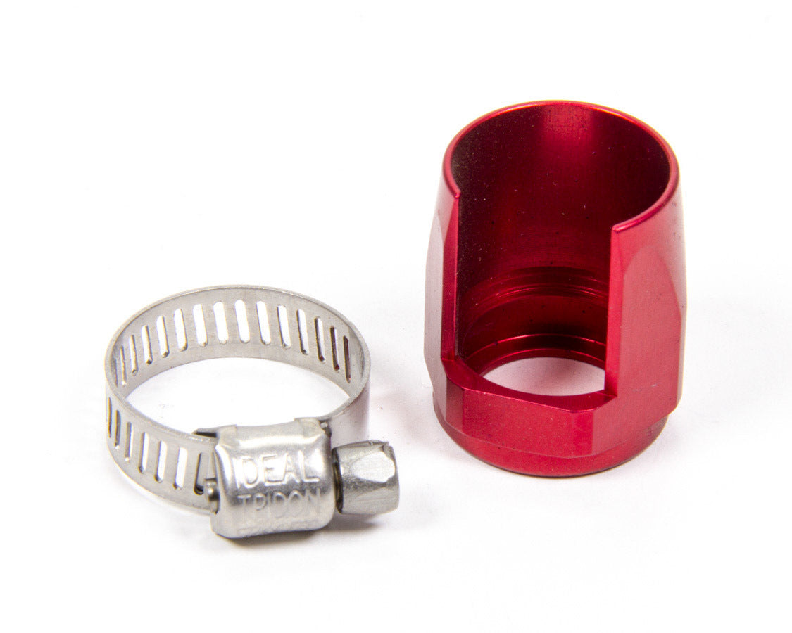 Aeroquip Hose Clamp - Worm Gear - Pro Clamp - 8 AN Hose - Hex - Aluminum - Red Anodized - Each