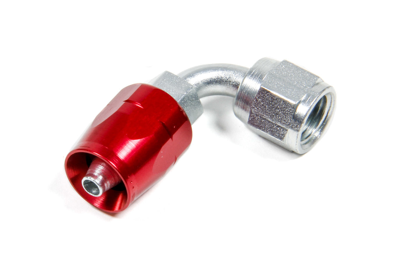 Aeroquip Fitting - Hose End - AQP/Startlite - 90 Degree - 4 AN Hose to 4 AN Female - Aluminum / Steel - Red Anodized /