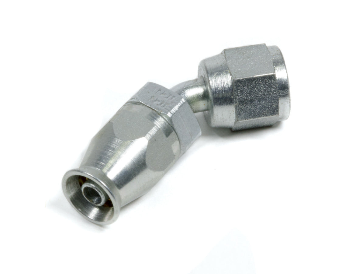 Aeroquip Fitting - Hose End - PTFE Racing Hose - 45 Degree - 4 AN Hose to 4 AN Female - Steel - Natural - Each