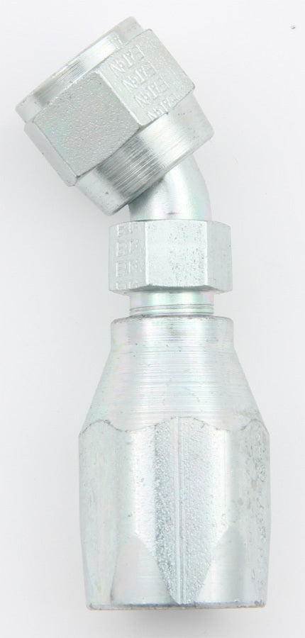 Aeroquip Fitting - Hose End - AQP High Pressure - 45 Degree - 6 AN Hose to 9/16-18 in Female - Steel - Natural - Each