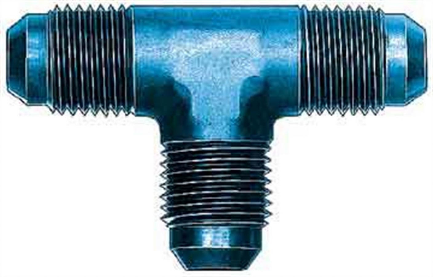 Aeroquip Fitting - Adapter Tee - 6 AN Male x 6 AN Male x 6 AN Male - Aluminum - Blue Anodized - Each