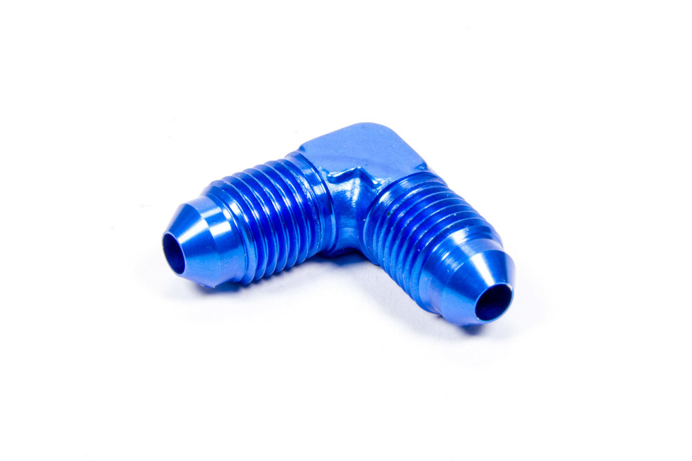 Aeroquip Fitting - Adapter - 90 Degree - 4 AN Male to 4 AN Male - Aluminum - Blue Anodized - Each