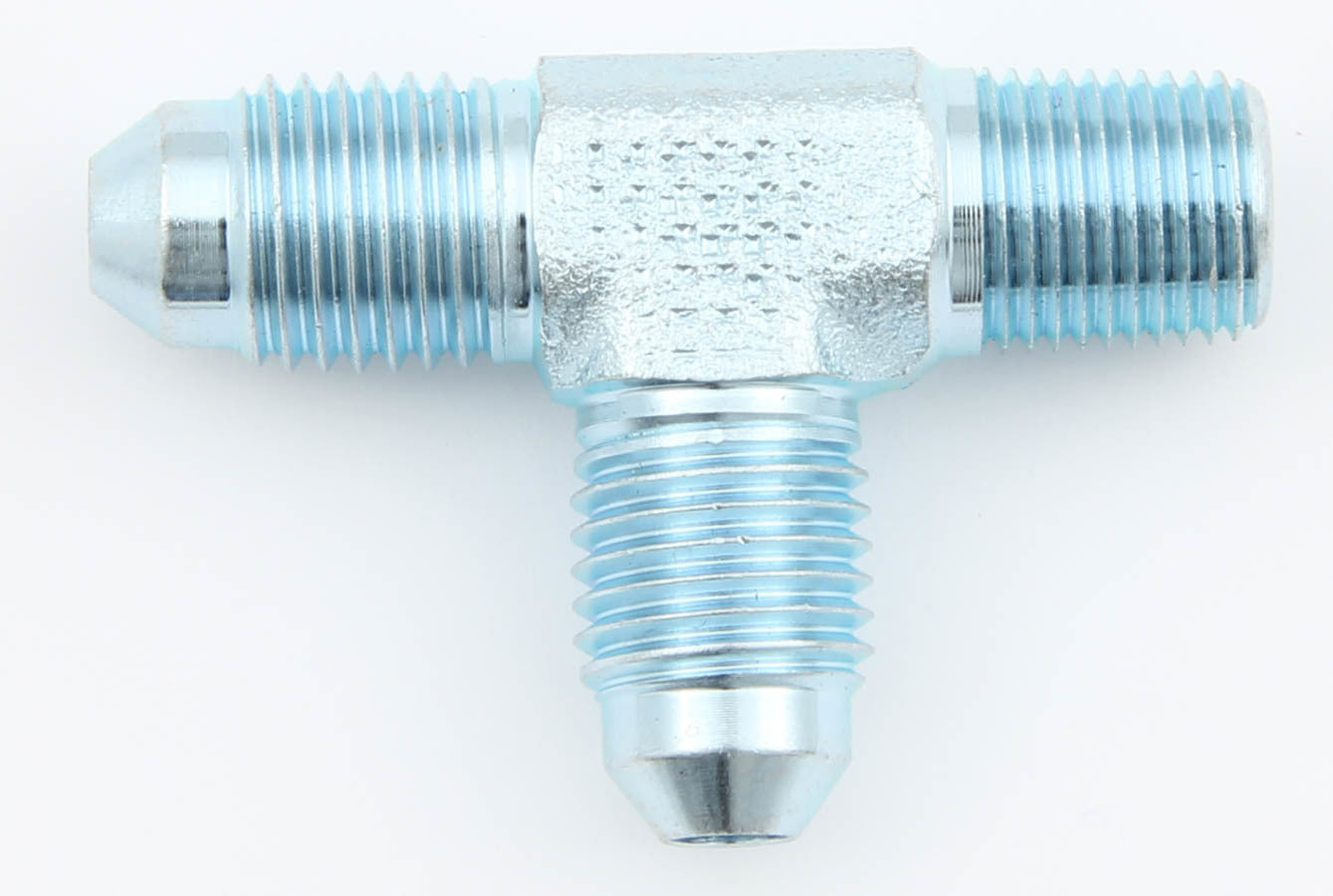 Aeroquip Fitting - Adapter Tee - 4 AN Male x 4 AN Male x 1/8 in NPT Male - Steel - Zinc Plated - Each