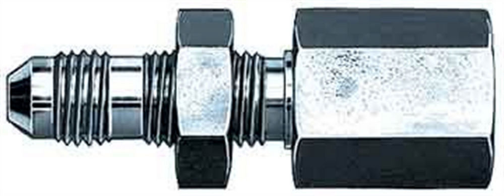 Aeroquip Fitting - Bulkhead - Straight - 1/8 in NPT Female to 4 AN Male Bulkhead - Steel - Zinc Plated - Each