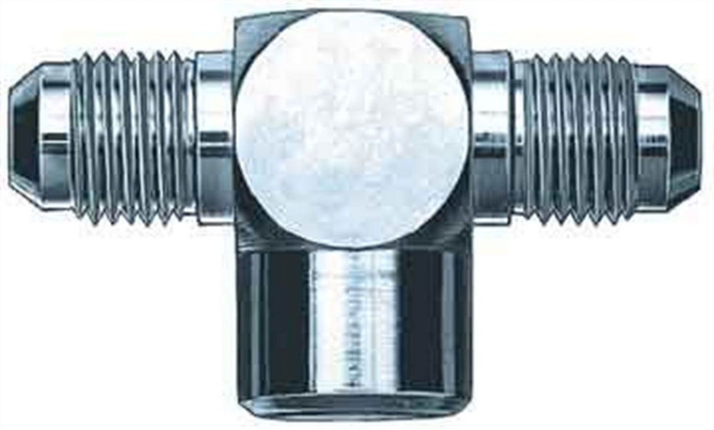 Aeroquip Fitting - Adapter Tee - 1/8 in NPT Female x 3 AN Male x 3 AN Male - Steel - Zinc Plated - Each