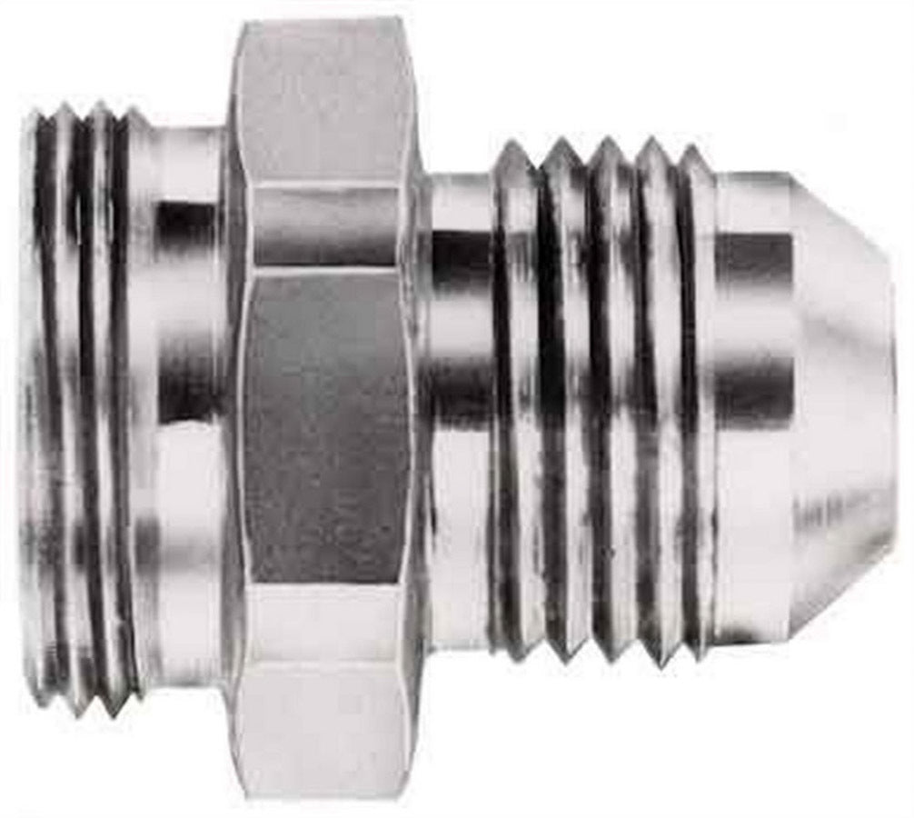 Aeroquip Carburetor Inlet Fitting - Straight - 8 AN Male to 7/8-20 in Male - Steel - Zinc Oxide - Holley Carburetors -