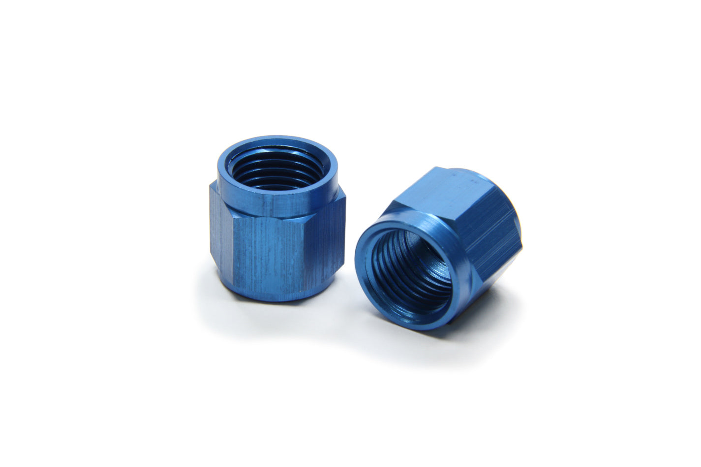Aeroquip Fitting - Tube Nut - 6 AN - 3/8 in Tube - Aluminum - Blue Anodized - Pair