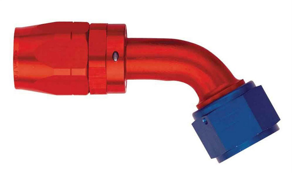 Aeroquip Fitting - Hose End - AQP/Startlite - 60 Degree - 12 AN Hose to 12 AN Female Swivel - Aluminum - Blue / Red