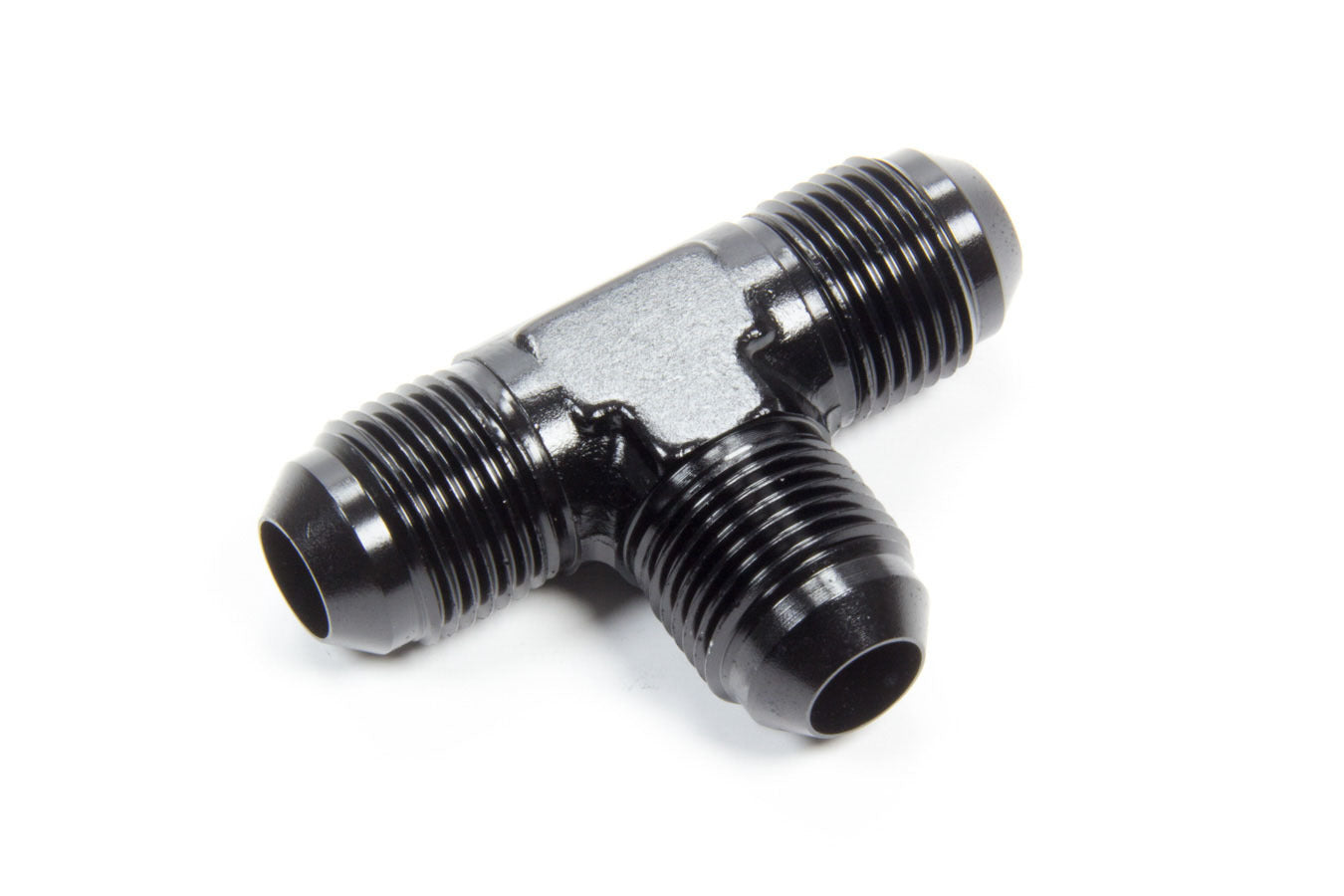 Aeroquip Fitting - Adapter Tee - 8 AN Male x 8 AN Male x 8 AN Male - Aluminum - Black Anodized - Each