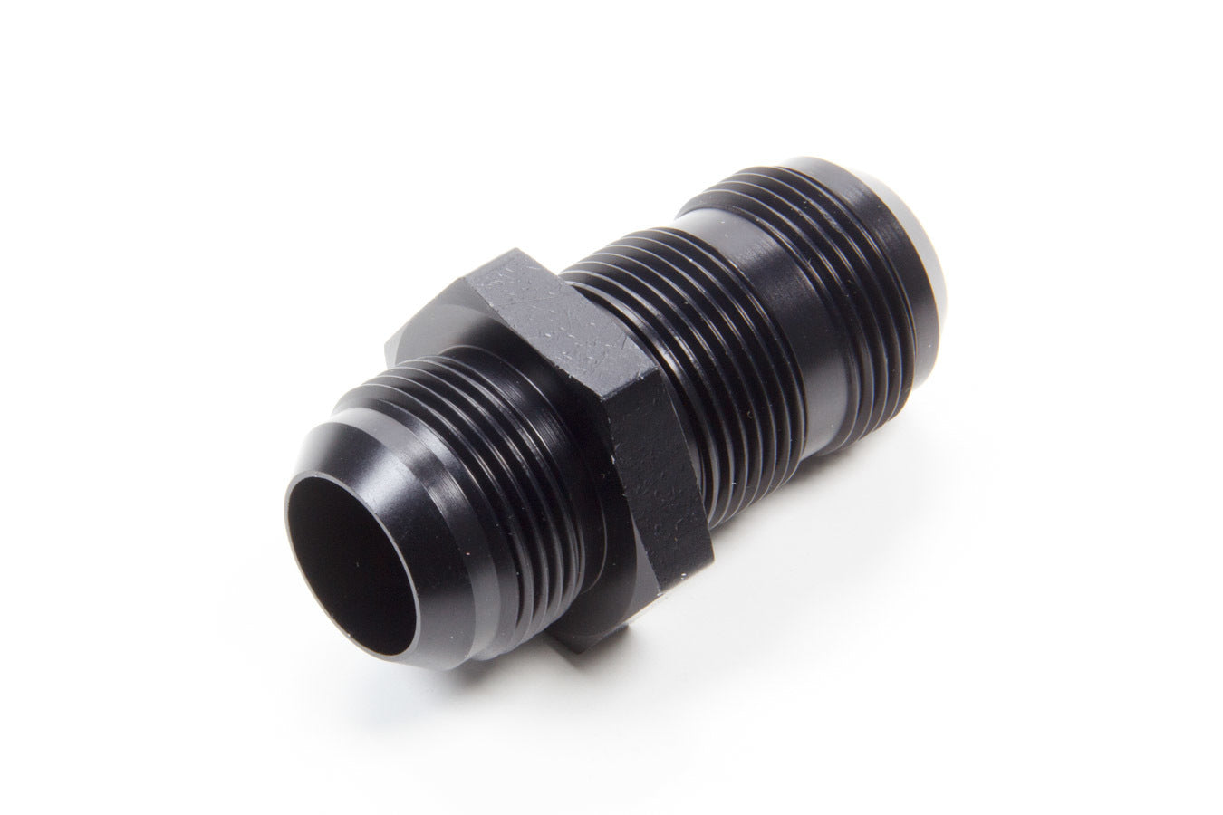 Aeroquip Fitting - Bulkhead - Straight - 16 AN Male to 16 AN Male Bulkhead - Aluminum - Black Anodized - Each