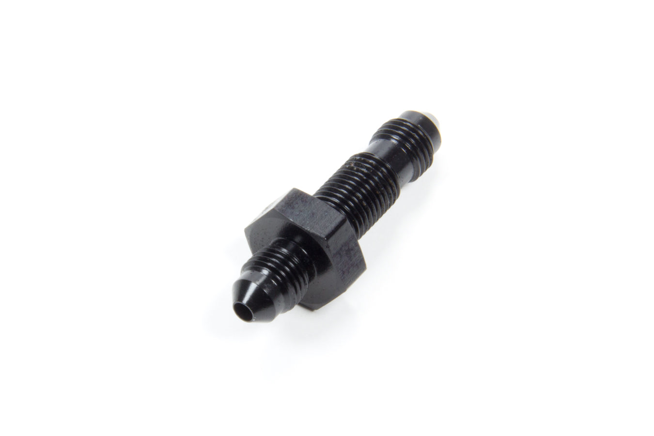 Aeroquip Fitting - Bulkhead - Straight - 3 AN Male to 3 AN Male Bulkhead - Aluminum - Black Anodized - Each