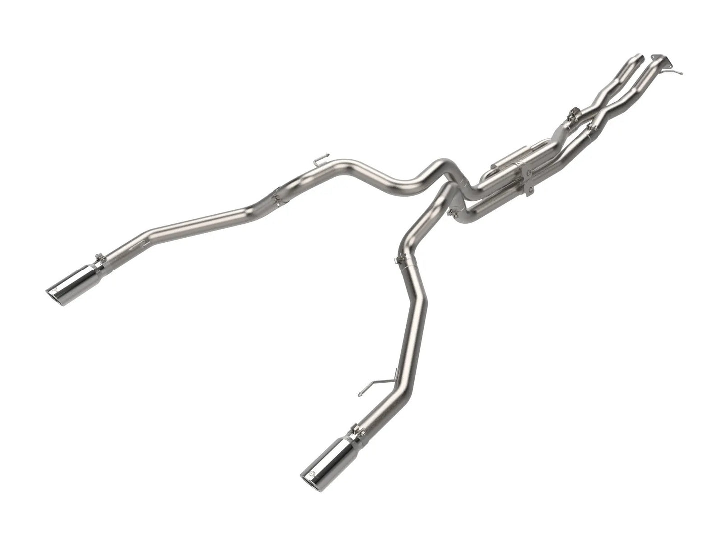 Afe Power Exhaust System - Vulcan Series - Cat-Back - 3 in Diameter - Dual Rear Exit - 4 in Polished Tips - Stainless