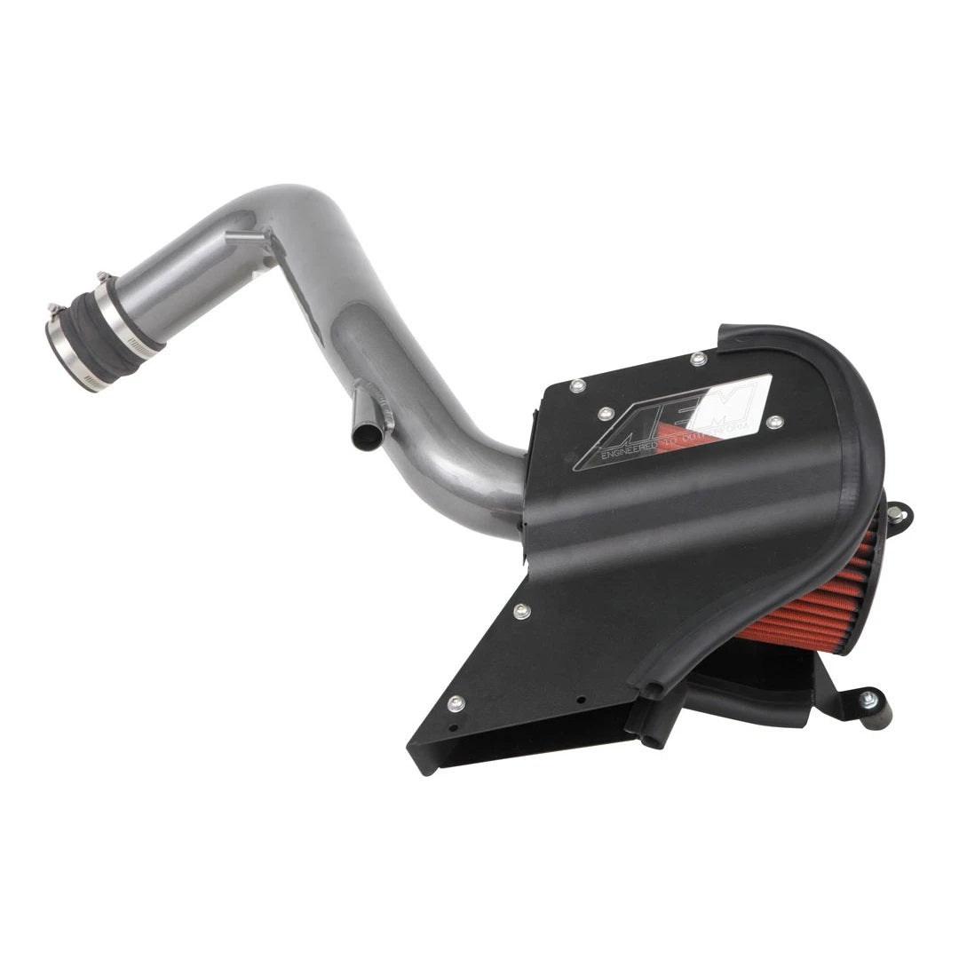 Aem Induction Air Induction System - Dryflow - Reusable Dry Filter - Aluminum - Gray Powder Coat - Hyundai Veloster