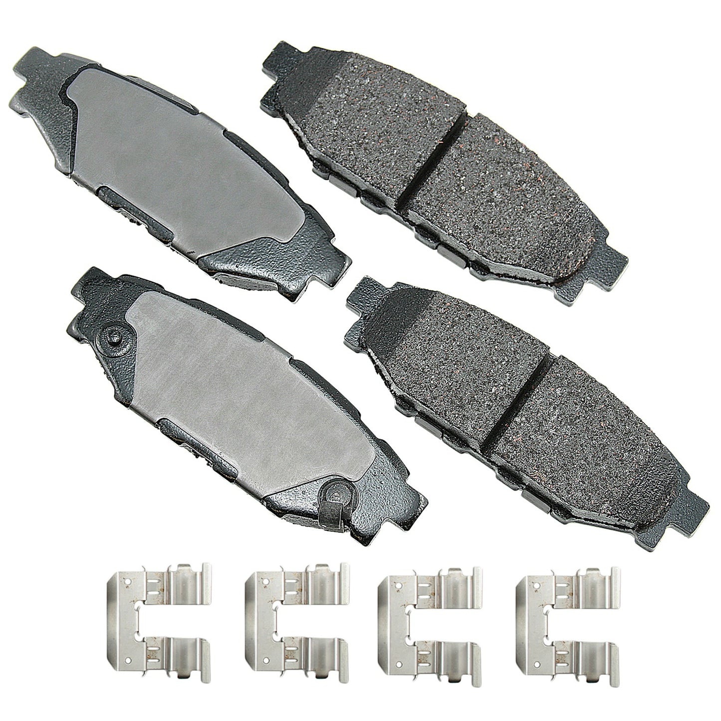 Akebono Brake Corporation Brake Pads - ProAct Ultra-Premium - Rear - 13.8 mm Thick - Subaru 2005-20 - Set of 4