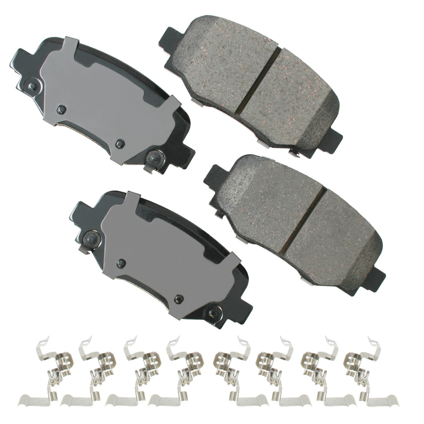 Akebono Brake Corporation Brake Pads - ProAct Ultra-Premium - Rear - Hardware Included - Chrysler 200 2015-17 / Jeep