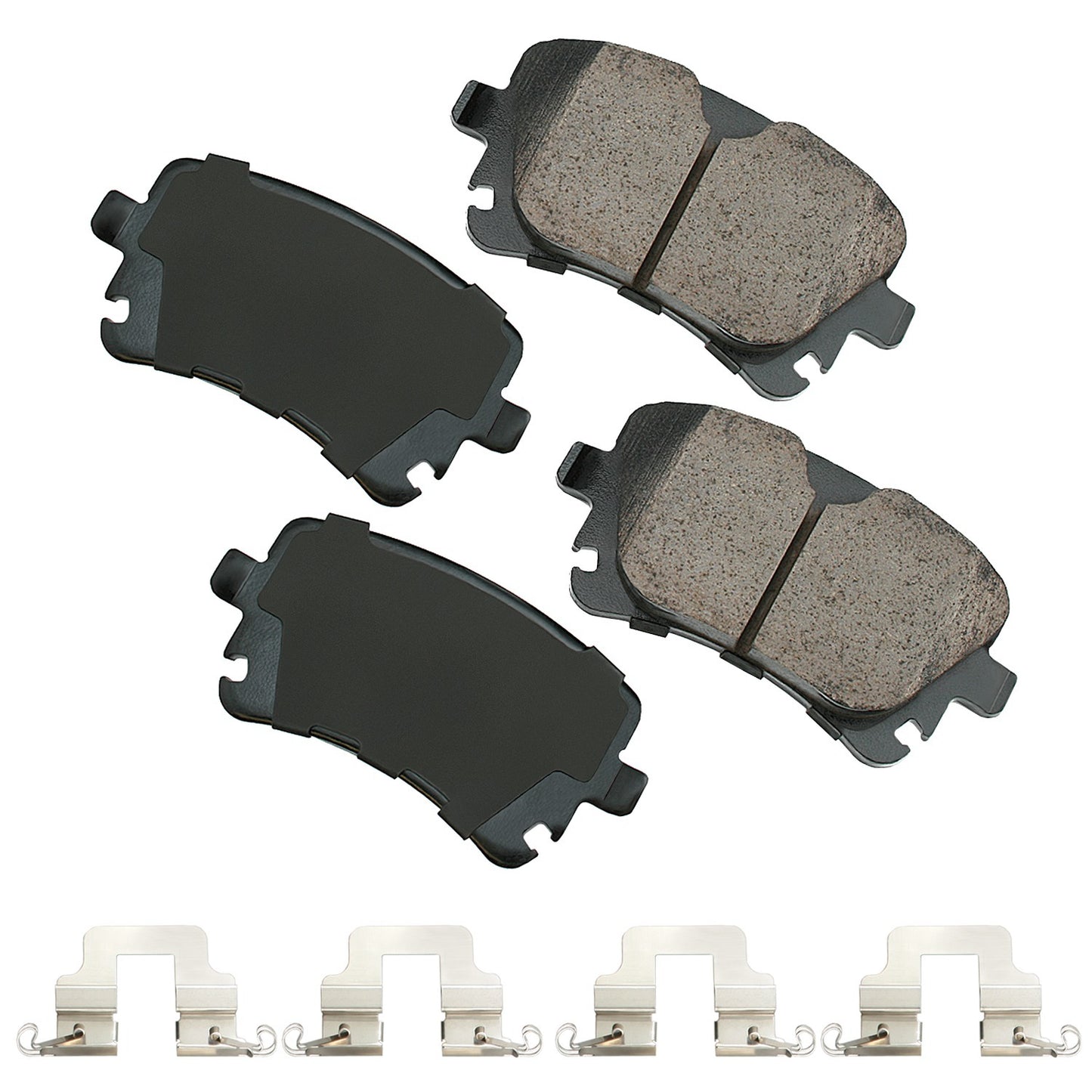 Akebono Brake Corporation Brake Pads - Euro Ultra-Premium - Rear - 16.6 mm Thick - Audi 2004-17 - Set of 4