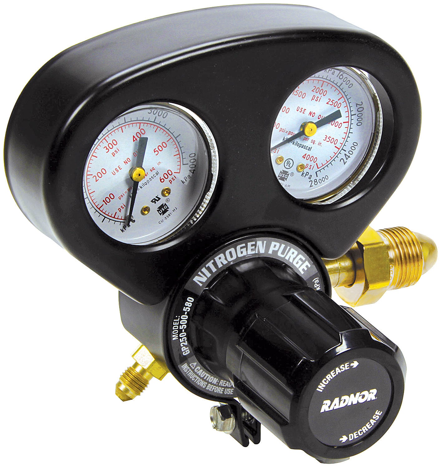 Allstar Performance Air Regulator - 10-500 psi - Dual Gauge - Brass - Natural - Allstar Air Jacks - Each