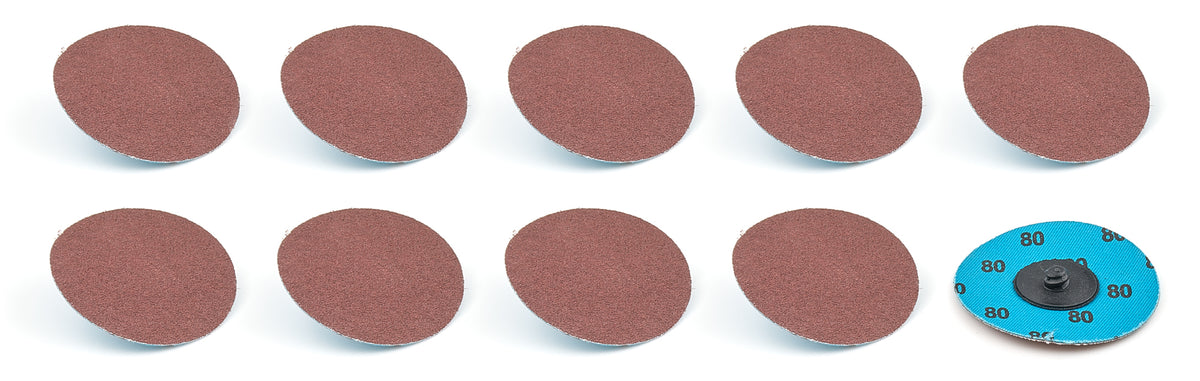 Allstar Performance Sanding Disc - Twist-Lock - 3 in OD - 25000 RPM - 80 Grit - Aluminum Oxide - Set of 10