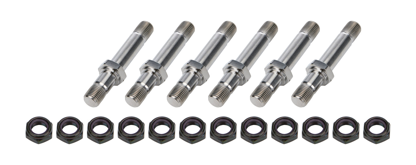 Allstar Performance Radius Rod Stud - 1/2-20 in Thread - 3.250 in Long - Hex Nuts - Steel / Titanium - Black Oxide /