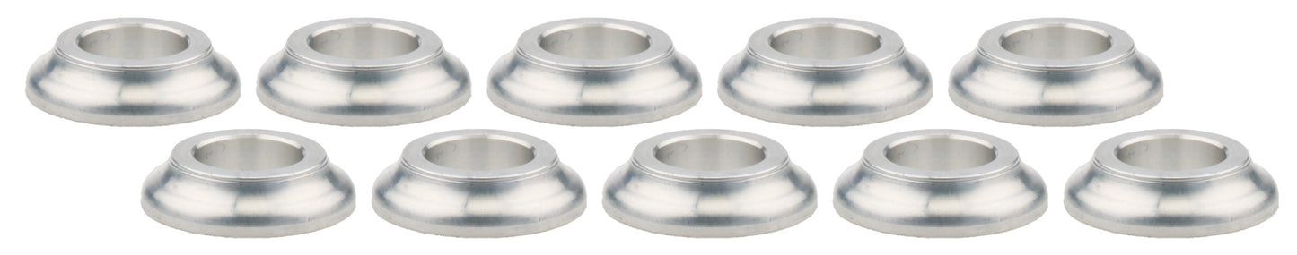 Allstar Performance Tapered Spacer - 1/2 in ID - 1/4 in Thick - Aluminum - Natural - Universal - Set of 10