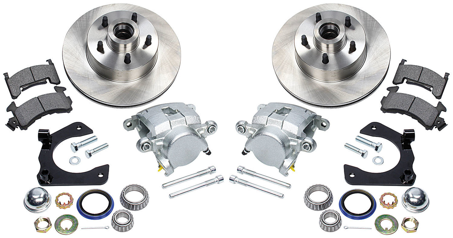 Allstar Performance Brake System - Front - GM Metric - 1 Piston Caliper - 11.000 in Plain Iron Rotor - Offset Hub -