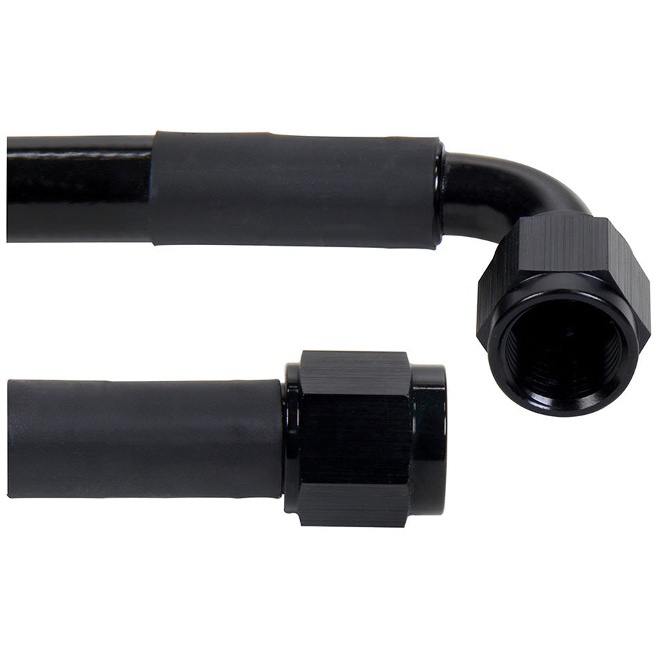 Allstar Performance AN Hose Assembly - 36 in Long - 6 AN Hose - 6 AN Straight to 6 AN 90 Degree Female - Braided