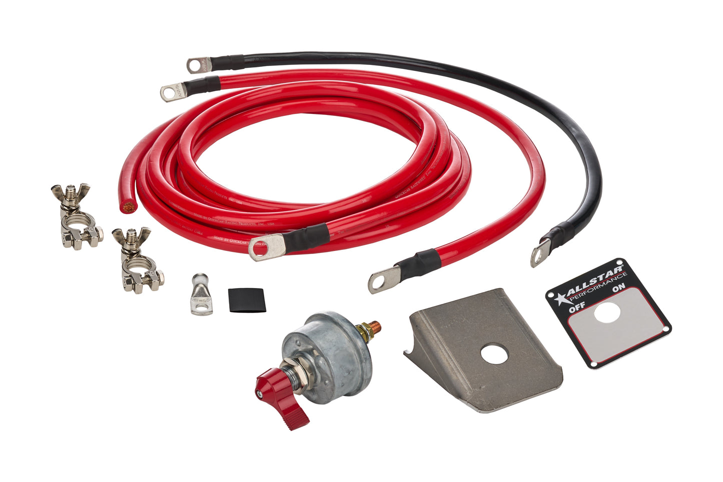 Allstar Performance Battery Cable Kit - 2 Gauge - Top Mount Battery Terminals - Terminals / Heat Shrink Included - 13