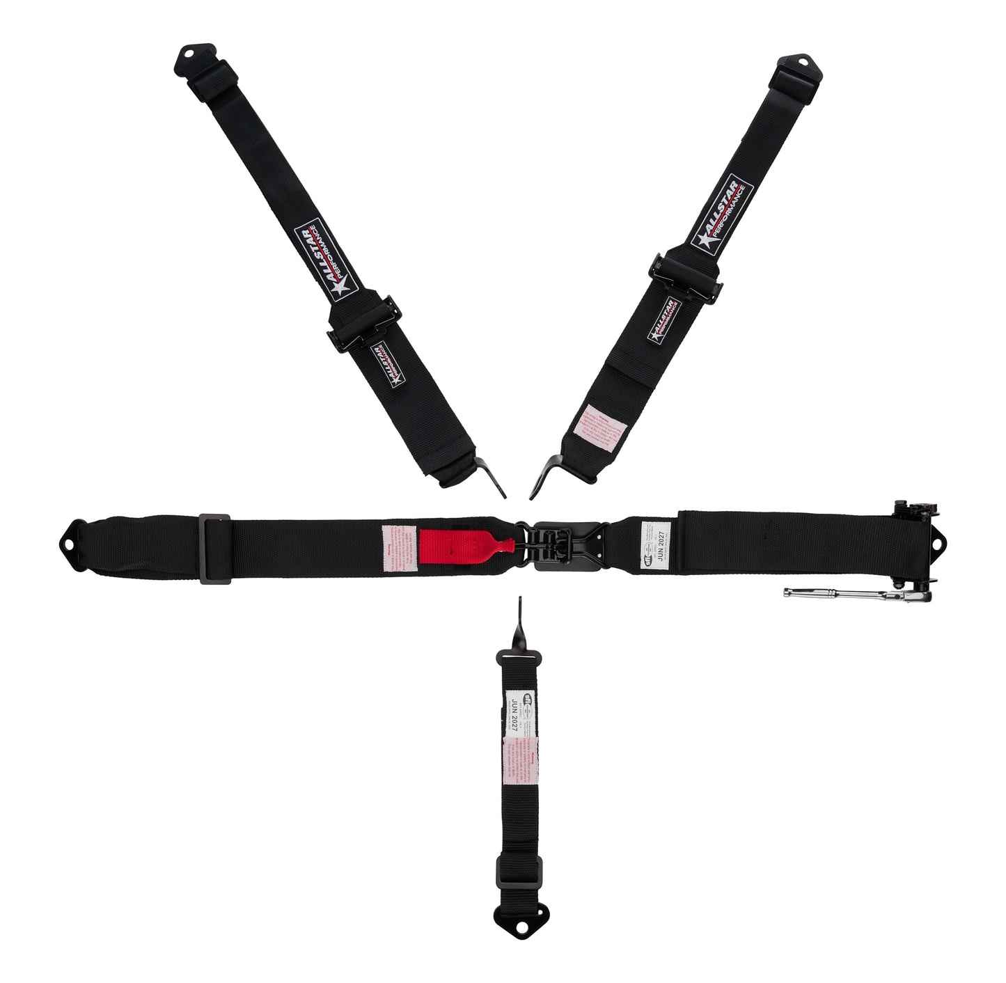 Allstar Performance Harness - 5 Point - Latch and Link - SFI 16.1 - Pull Down / Left Side Ratchet Adjust - Bolt In -