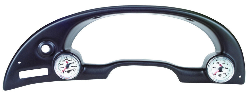 Autometer Gauge Cluster Bezel - Gauge Works - Two 2-1/16 in Holes - Plastic - Black - Ford Mustang 1994-2000 - Each