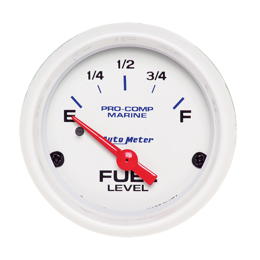 Autometer Fuel Level Gauge - Air Core Marine - 240-33 ohm - Electric - Analog - Short Sweep - 2-1/16 in Diameter -