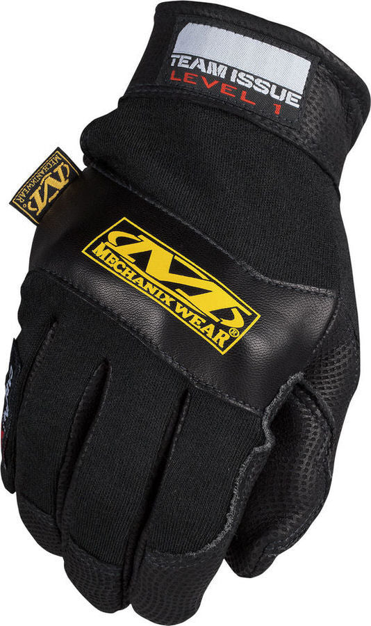 Mechanix Wear Shop Gloves - Level 1 - Reinforced Fingertips and Palm - Hook and Loop - Carbon-X - Black - Medium - Pair