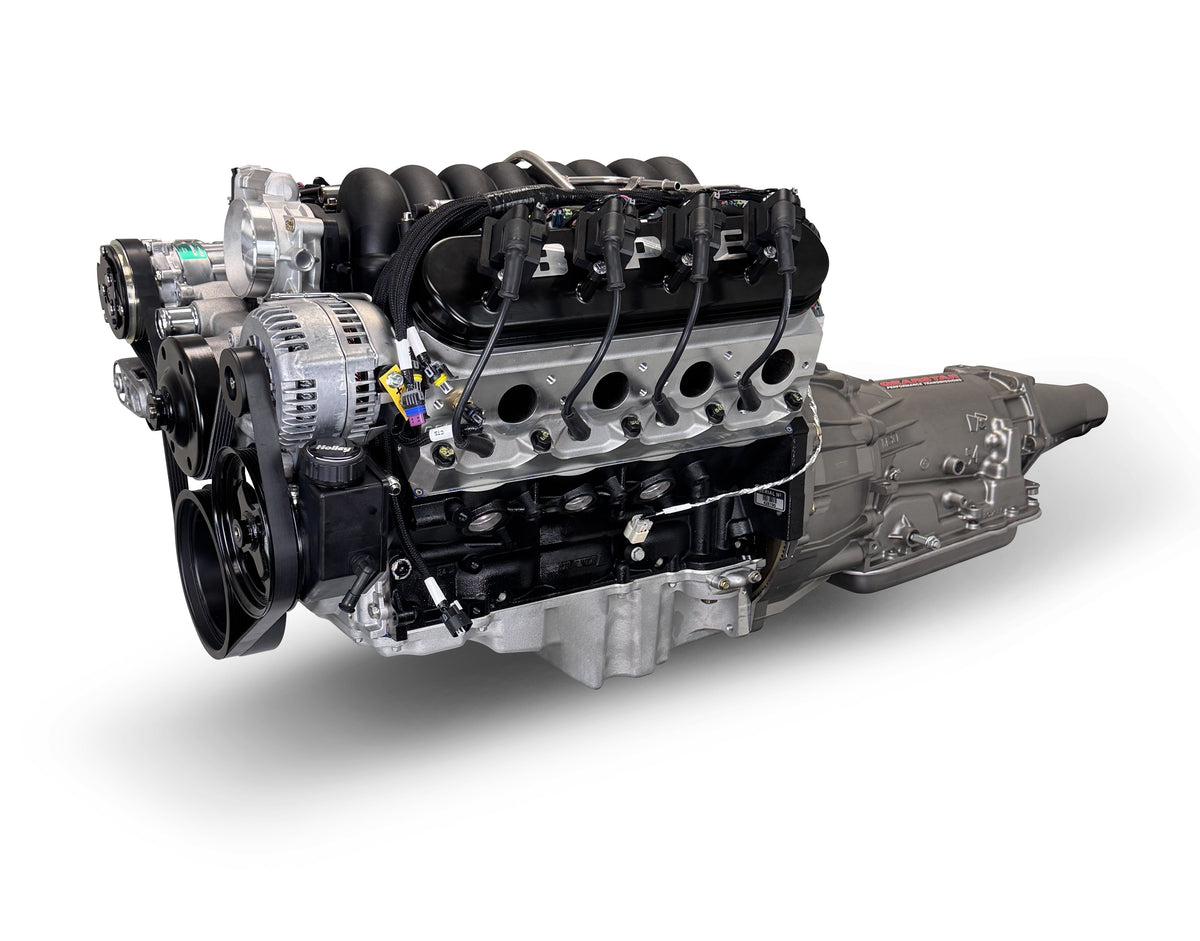 Blueprint Engines Crate Engine - Base Dressed Engine - 376 Cubic Inch - 530 HP - Pulleys Included - GM LS-Series - Each