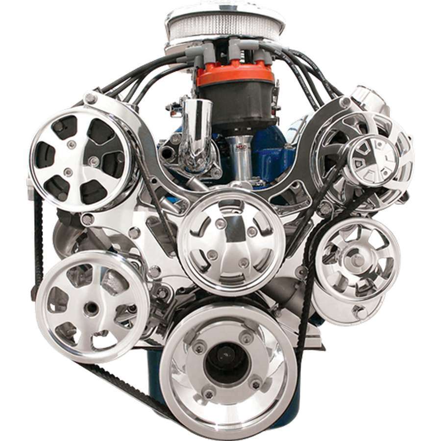 Billet Specialties Pulley Kit - Tru Trac - 6-Rib Serpentine - Aluminum - Polished - Small Block Ford - Kit