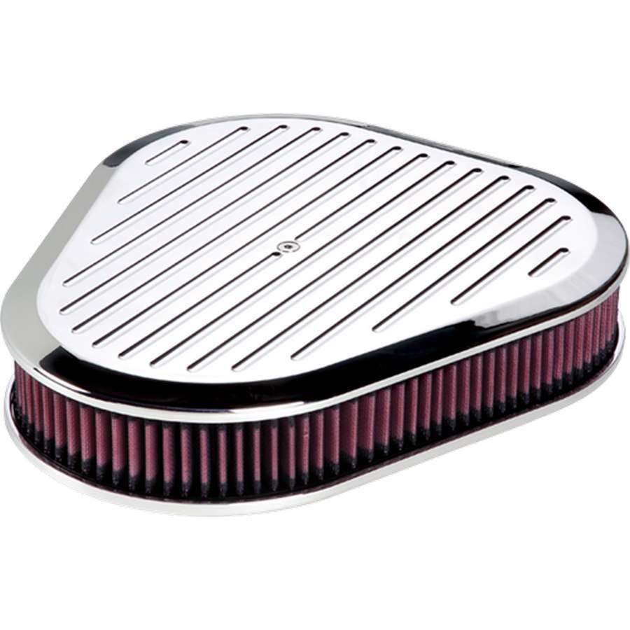 Billet Specialties Air Cleaner Assembly - 14.875 x 13.5 in Triangle - 2.313 in Element - 5-1/8 in Carb Flange - Raised