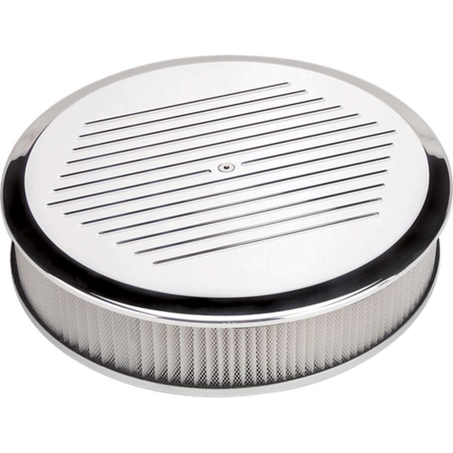 Billet Specialties Air Cleaner Assembly - 14 in Round - 3 in Element - 5-1/8 in Carb Flange - Dropped Base - Ball