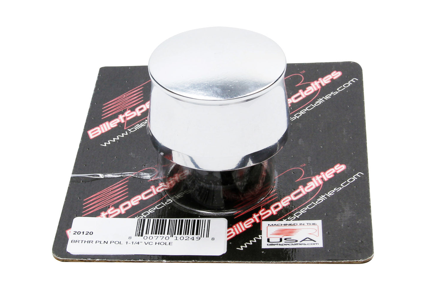 Billet Specialties Breather - Push-In - Round - 1-1/4 in Hole - Aluminum - Polished - Each