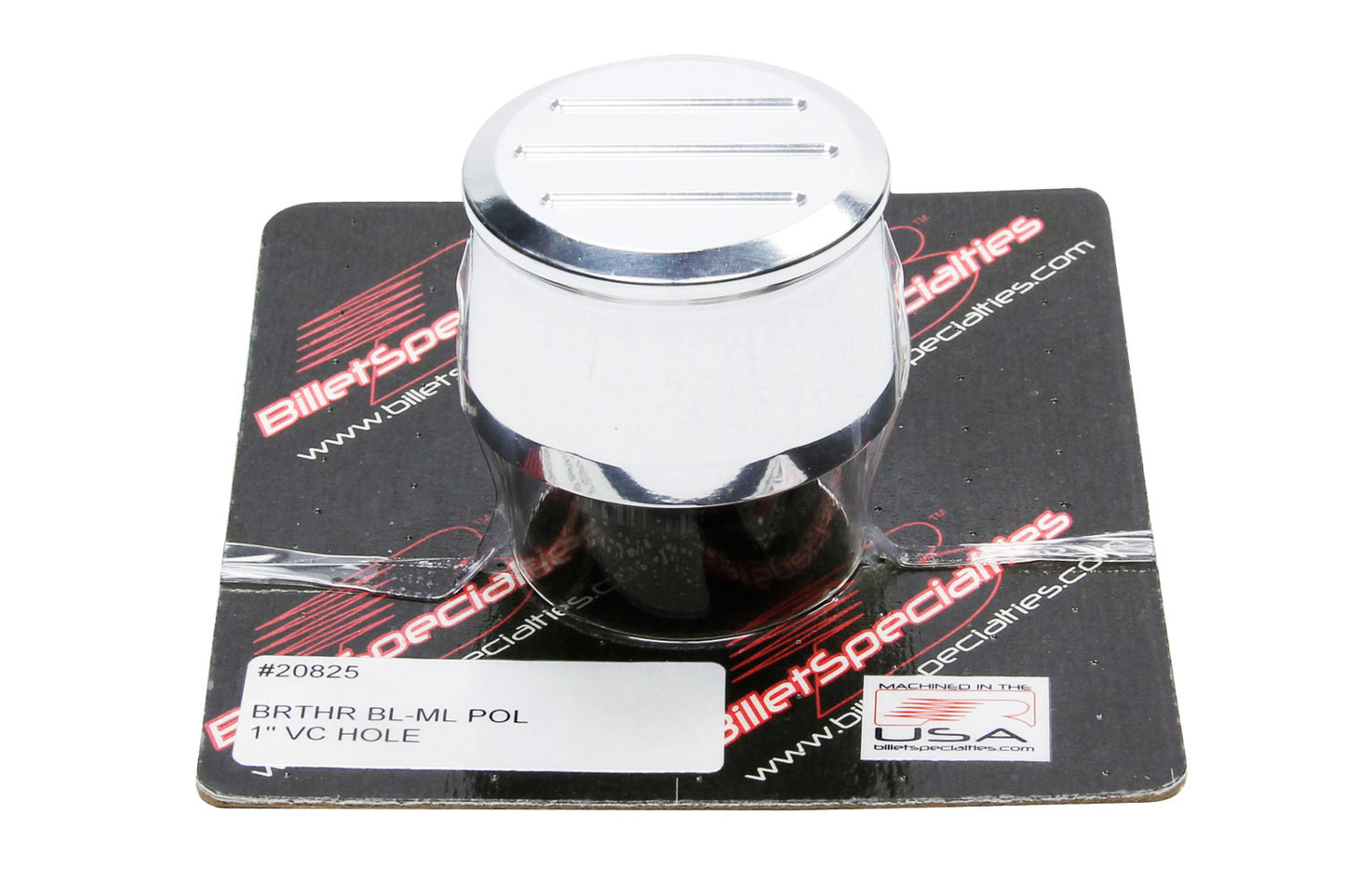 Billet Specialties Breather - Push-In - Round - 1 in Hole - Aluminum - Polished - Each