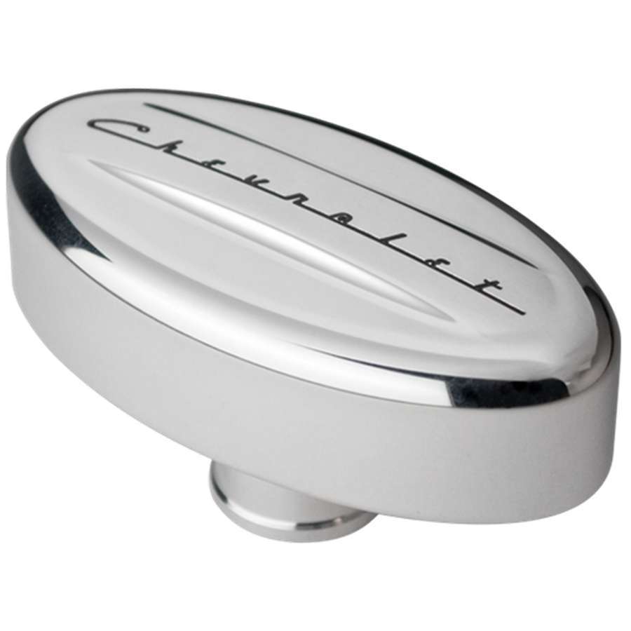 Billet Specialties Breather - Push-In - Oval - 1-1/4 in Hole - Chevrolet Logo - Aluminum - Polished - Each