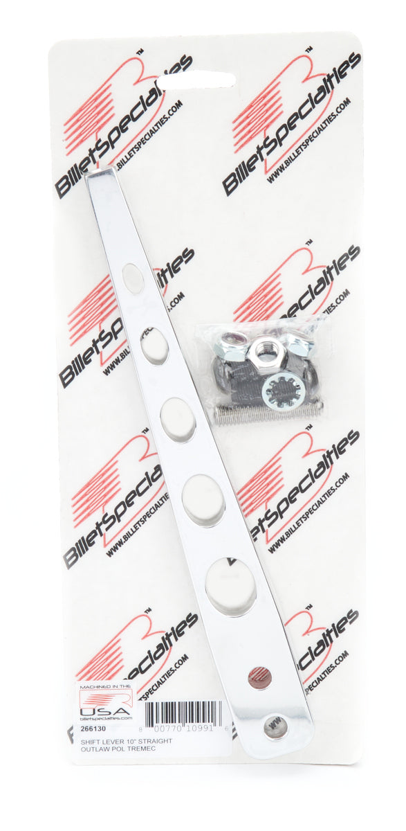 Billet Specialties Shifter Stick - Outlaw - Straight - 10 in Length - 3/8-16 in Thread - Hardware Included - Aluminum
